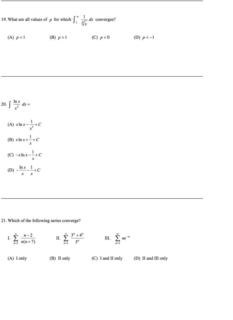 AP Calculus BC Practice Test 1